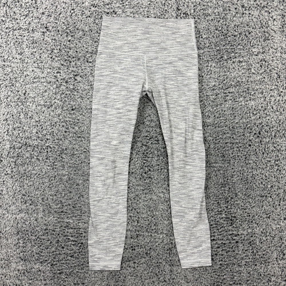 Lululemon Leggings Womens 6 Gray Stripe Wunder Under High Rise Yoga Athletic